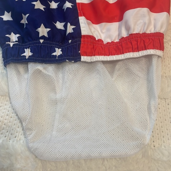 Revolution swim trunks USA patriotic American flag stars and stripes boys M 8 10 - Picture 8 of 9
